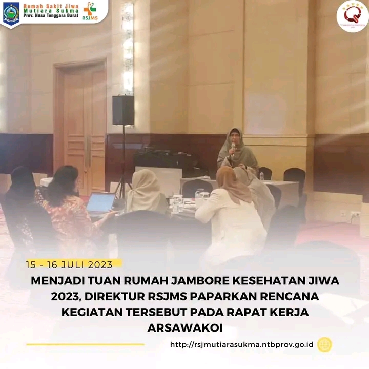 MENJADI TUAN RUMAH JAMBORE KESEHATAN JIWA , DIREKTUR RSJMS PAPARKAN RANCANA KEGIATAN TERSEBUT PADA RAPAT KERJA ARSAWAKOI
